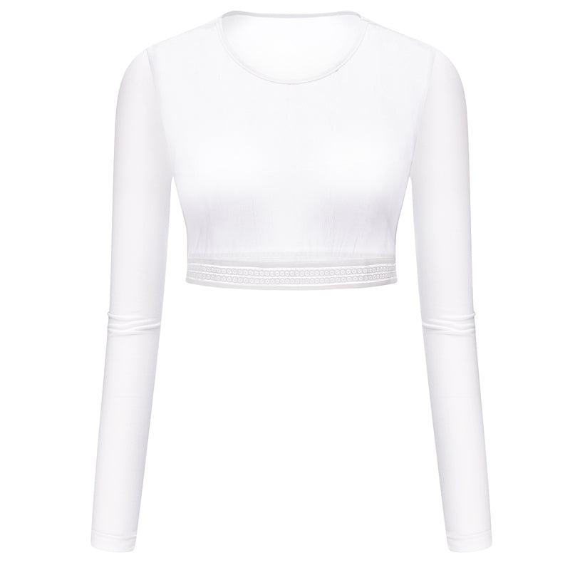 white upf50 golf mesh layering top