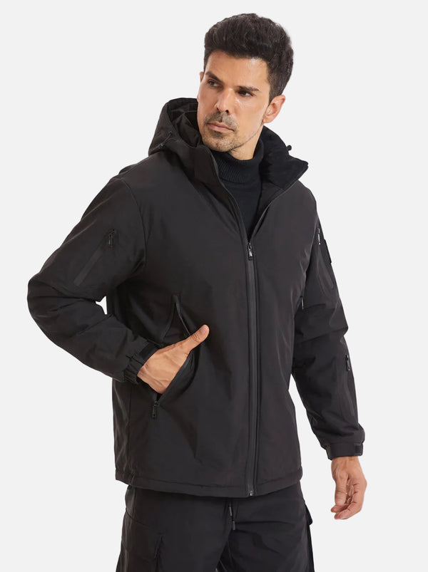windproof #Black Mens Heated Softshell Jacket