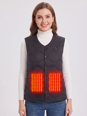 belly heating zone of a women's heated vest