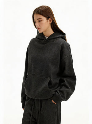 womens #CharcoalHeather Heavyweight Air Layer Hoodie