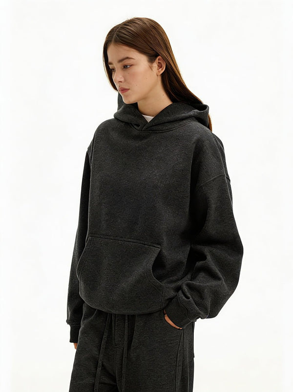 womens #CharcoalHeather Heavyweight Air Layer Hoodie