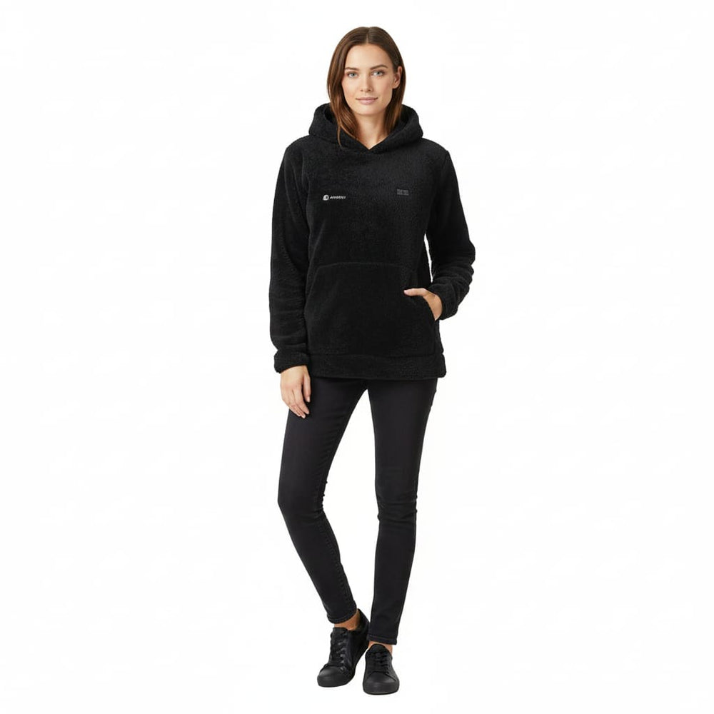 women's black heated fleece hoodie