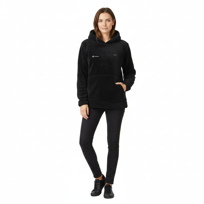 women's black heated fleece hoodie