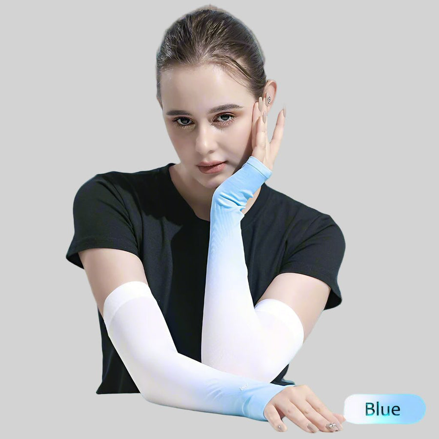 women's blue Ombre UPF 50+ Arm Sleeves
