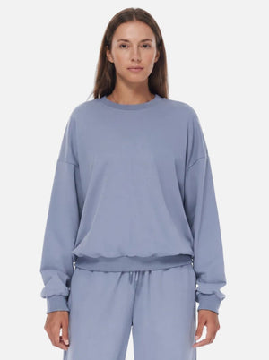 womens #blue Relaxed Fit Crewneck Sweatshirt