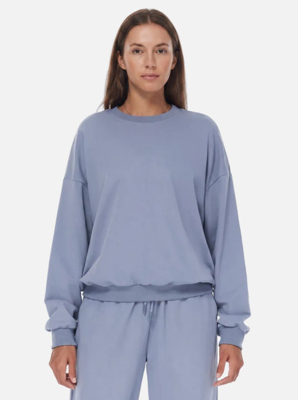womens #blue Relaxed Fit Crewneck Sweatshirt