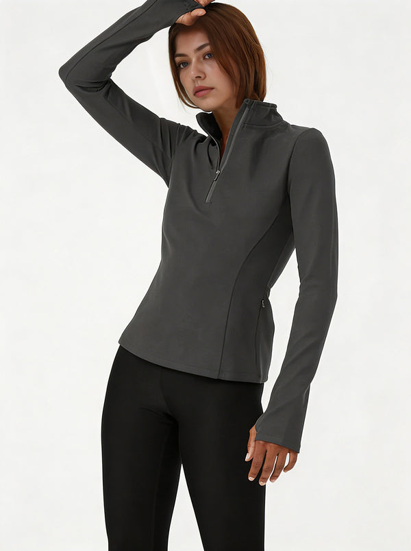 womens #darkgrey Half Zip Quick Dry Pullover