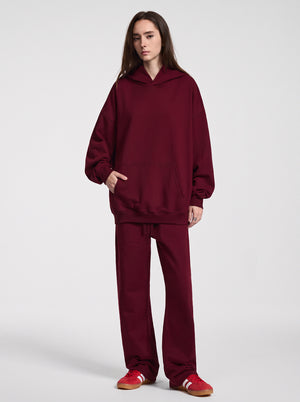 womens #darkred Heavyweight French Terry Sweatpants