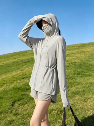 womens #grey Finger Sleeve UV Protection Jacket