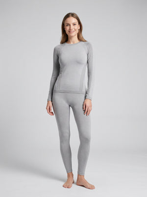 womens #grey merino wool ski underwear set