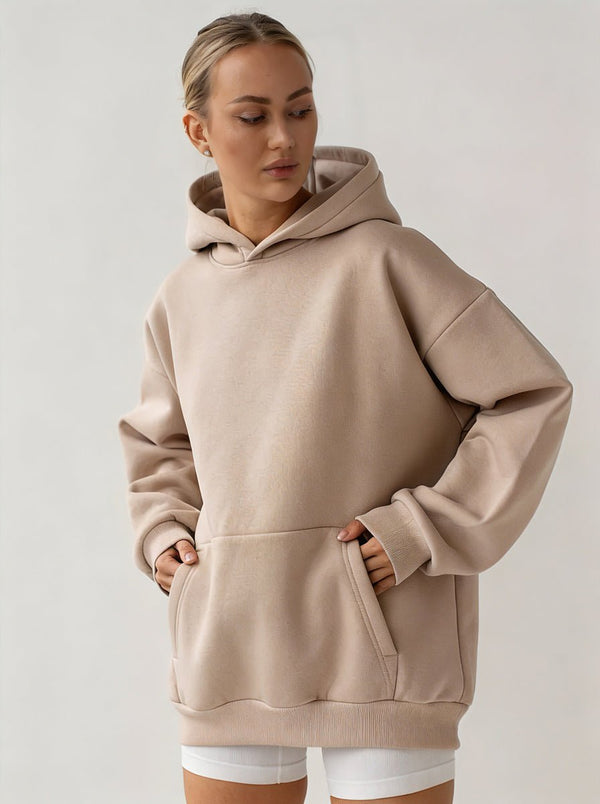womens #khaki Oversized Pullover Hoodie