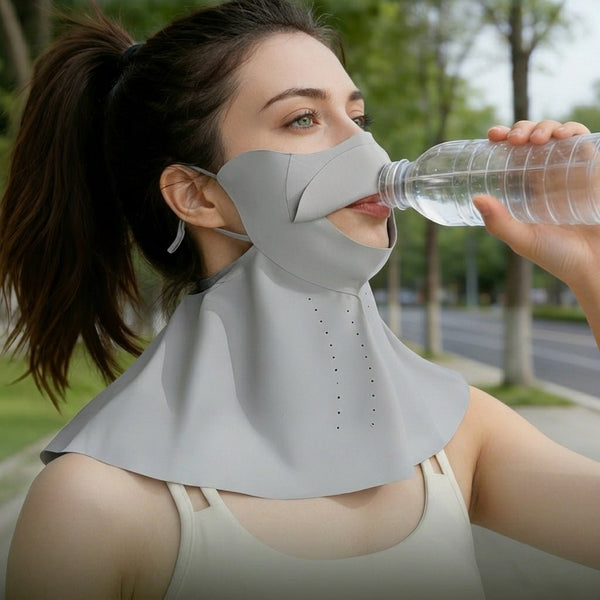 womens #lightgray upf50 Face Cover