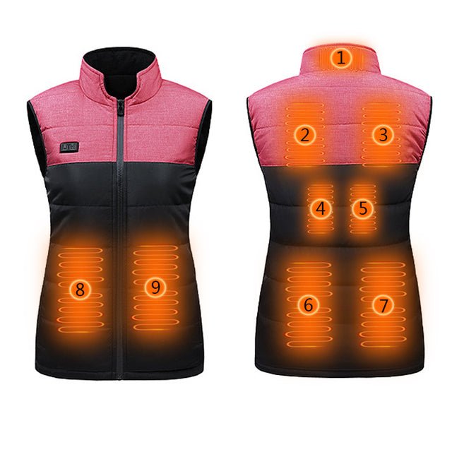 women's pink Double Switch Heated Vest 