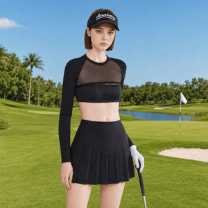 #black womens upf50 ice silk golf mesh shrug