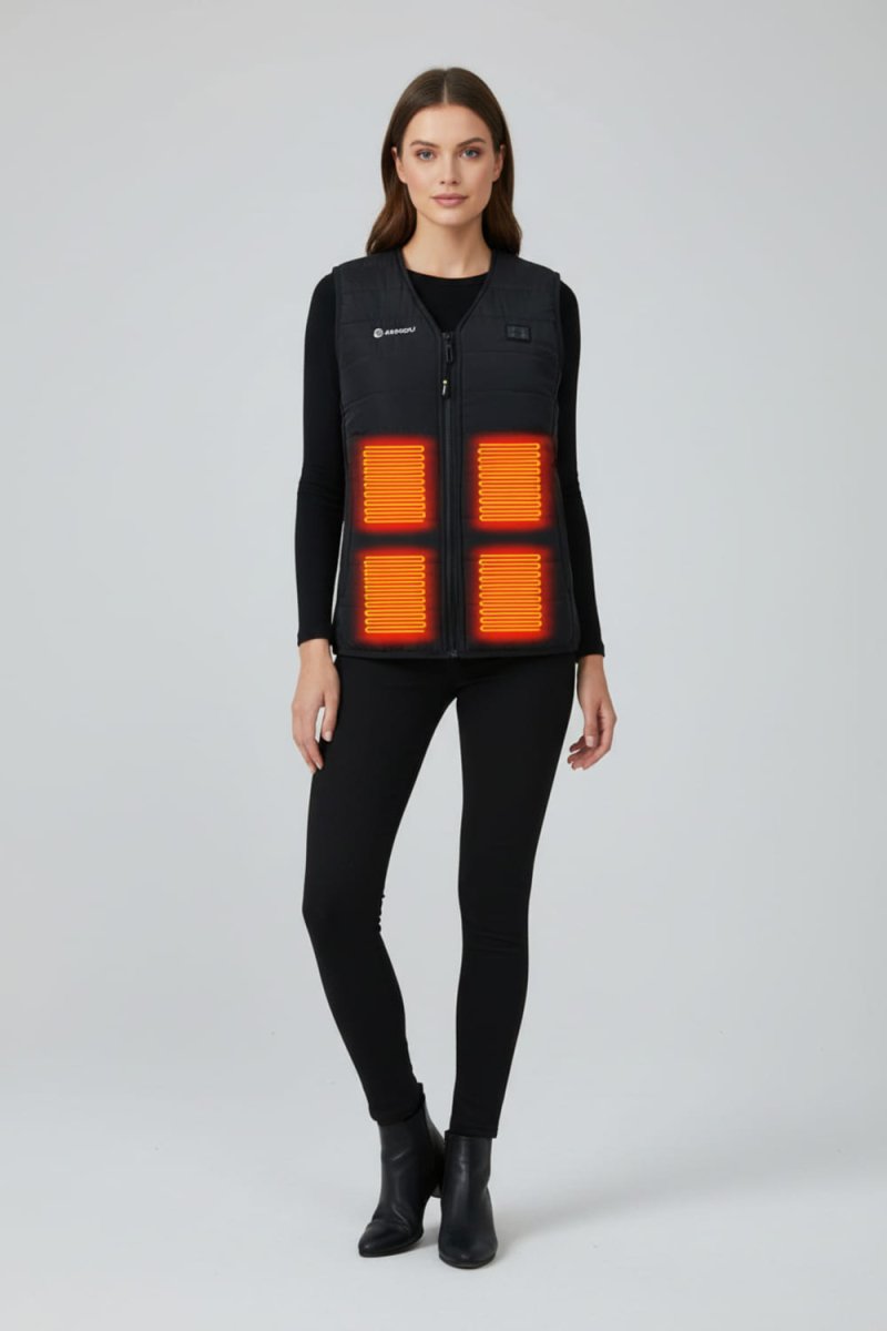 women's v neck heated gilet