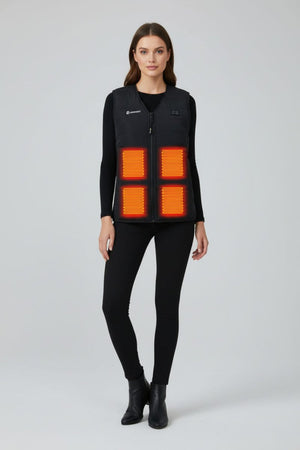 women's v neck heated gilet