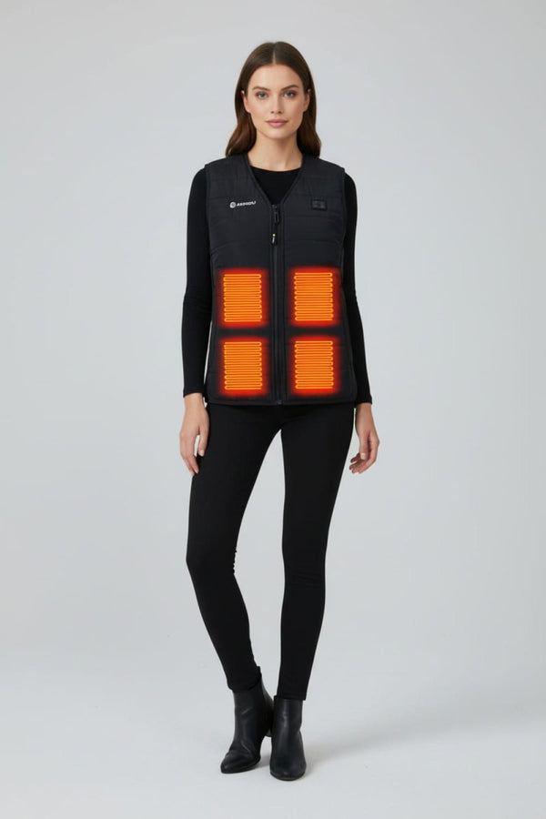 women's v neck heated gilet
