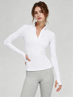 womens #white Half Zip Quick Dry Pullover