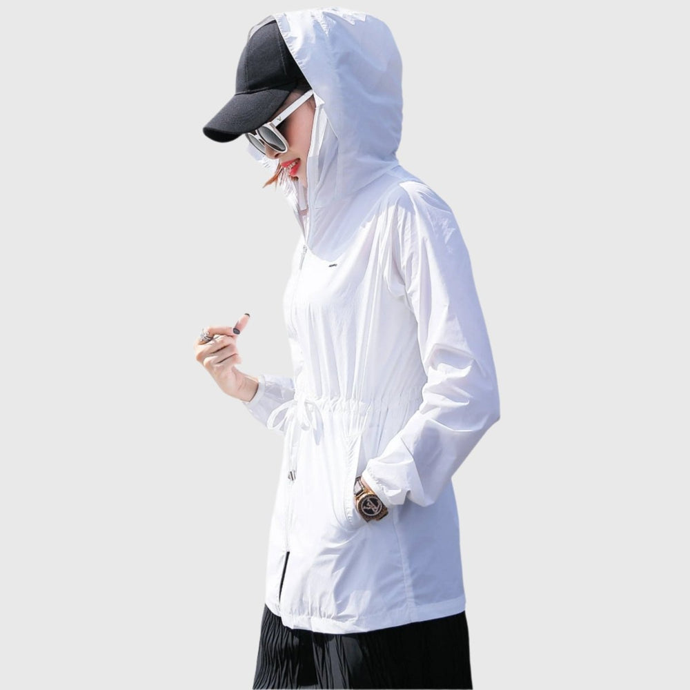 women's white UPF 50+ Trench Coat
