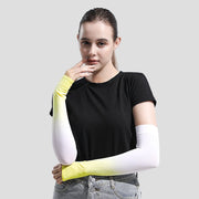 women's yellow Ombre UPF 50+ Arm Sleeves
