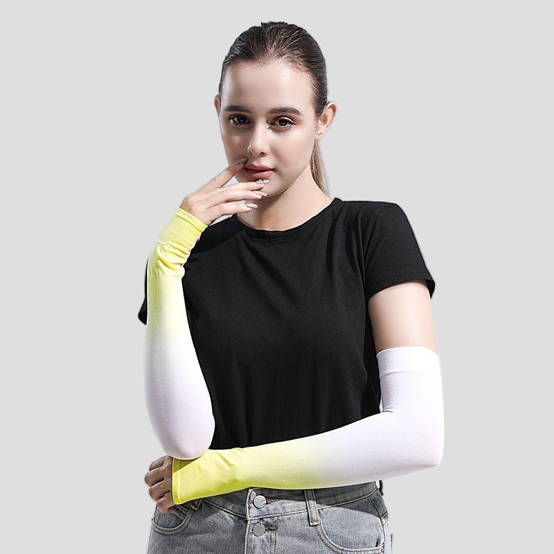 women's yellow Ombre UPF 50+ Arm Sleeves