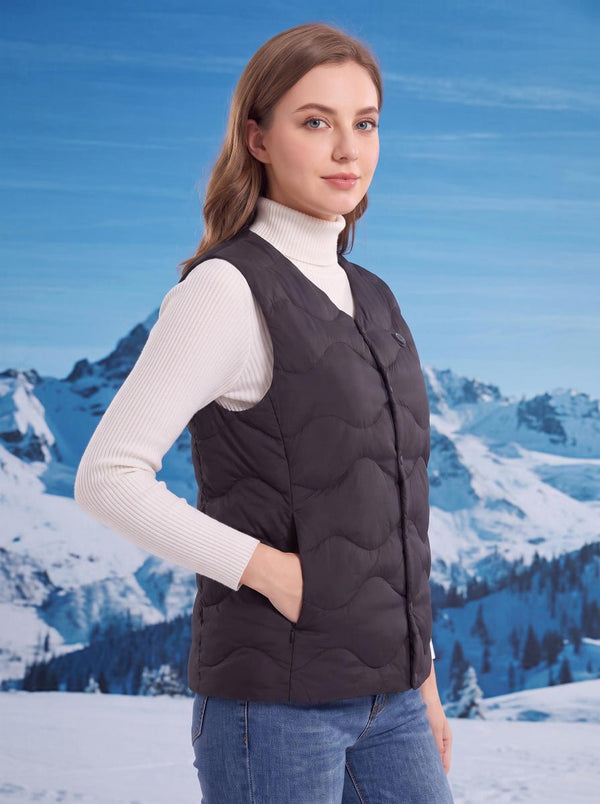 side of women sleeveless heated gilet