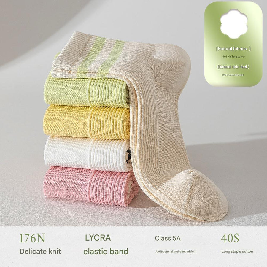 Women's 5A Antibacterial Breathable Striped Socks - Sidiou Group