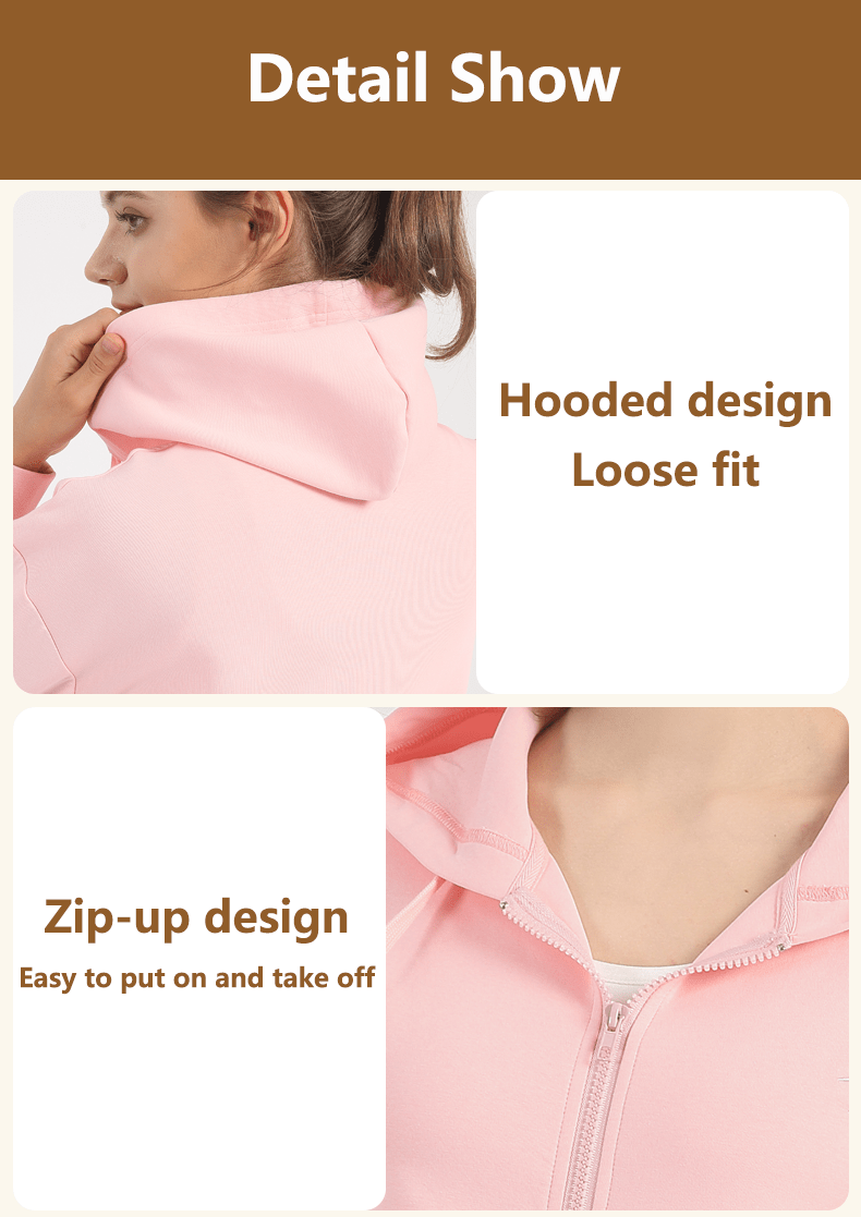 Women's Casual Zip - up Hoodie - Sidiou Group