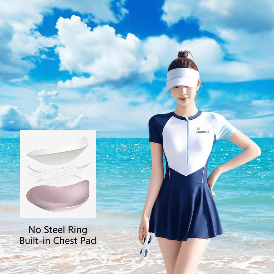Women's Color - block Swimdress - Sidiou Group