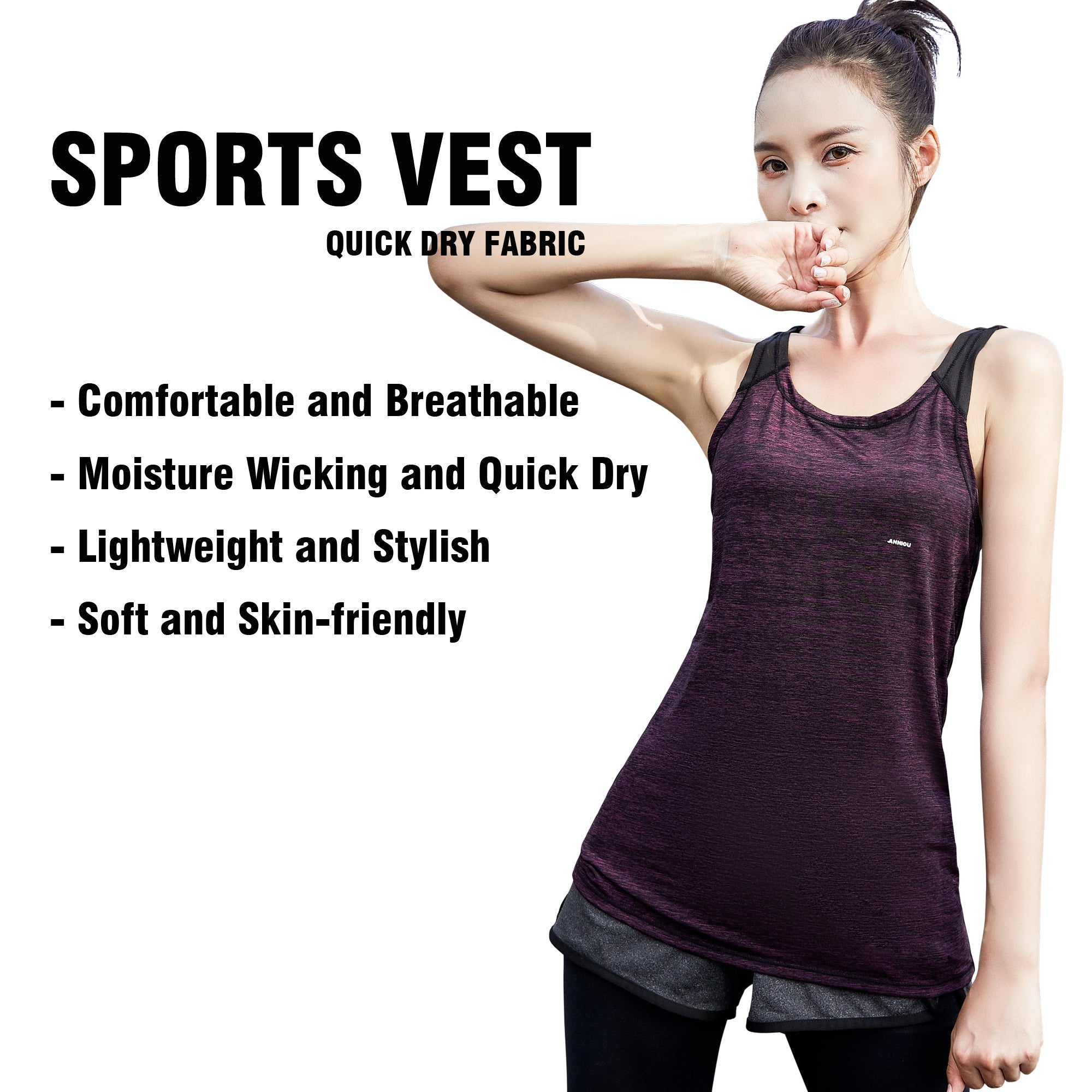 Women’s Cross Back Workout Vest - Sidiou Group