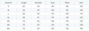 Diamond Quilted Heated Vest size guide