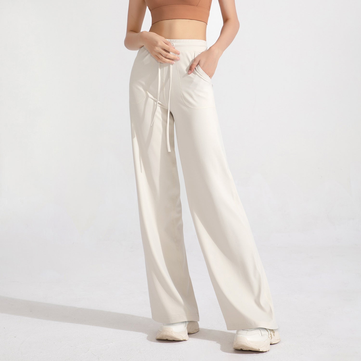 Women's High Waist Wide Leg Loose Fit Trousers - Sidiou Group