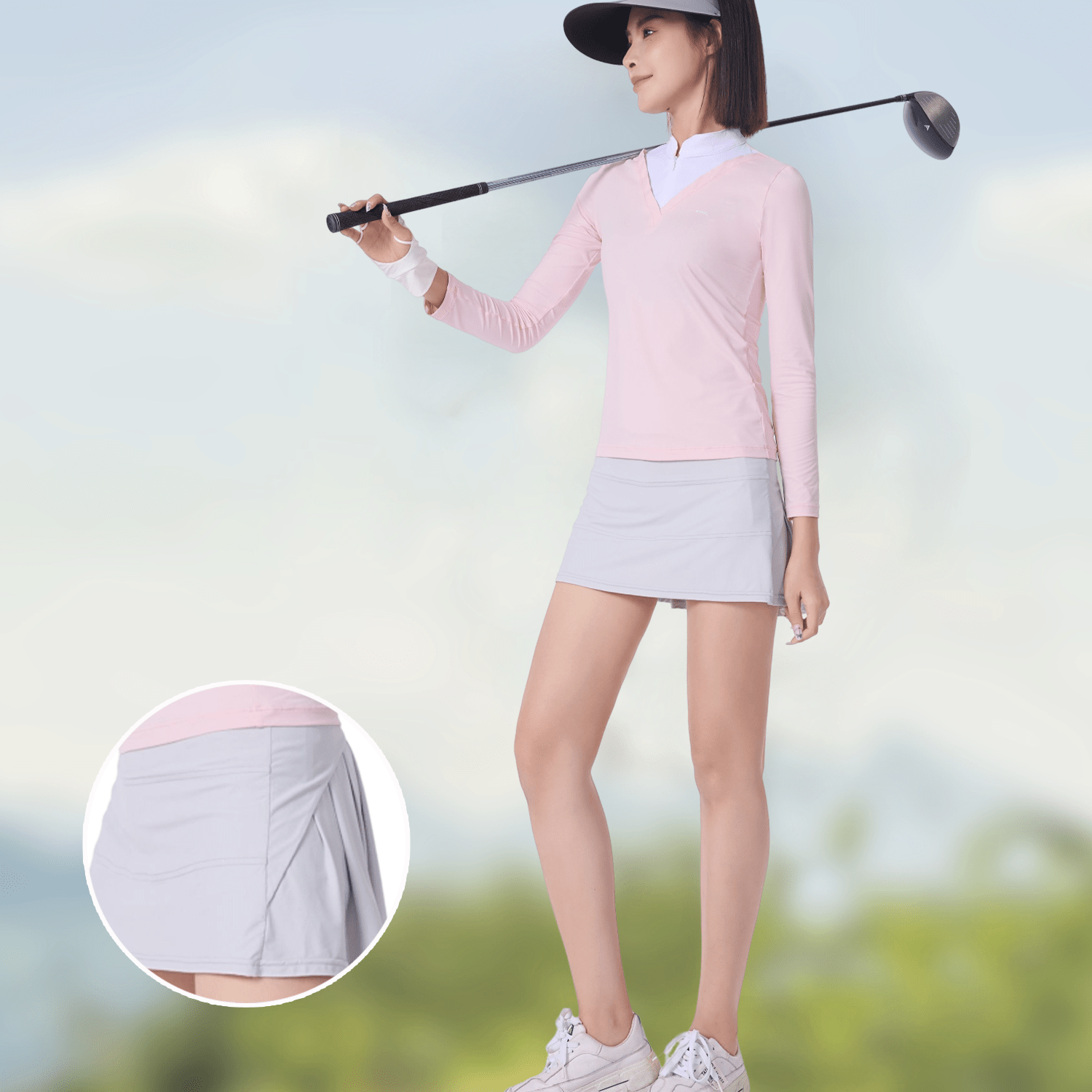 Women's High - Waisted Pleated Golf Skirt - Sidiou Group
