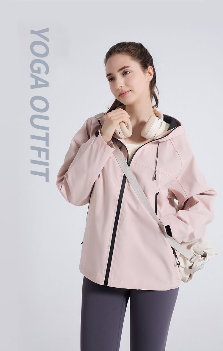 Women's Hooded Windbreaker Jacket - Sidiou Group