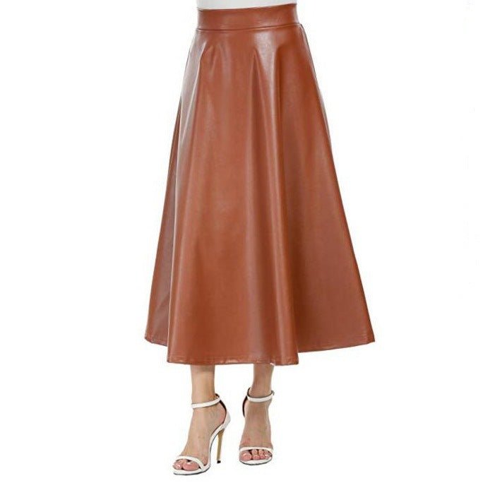 Women's Long PU Leather Skirt - Sidiou Group