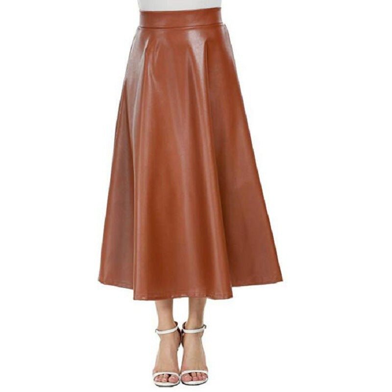 Women's Long PU Leather Skirt - Sidiou Group
