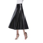 Women's Long PU Leather Skirt - Sidiou Group