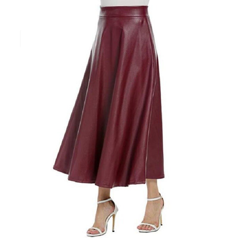 Women's Long PU Leather Skirt - Sidiou Group