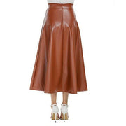 Women's Long PU Leather Skirt - Sidiou Group