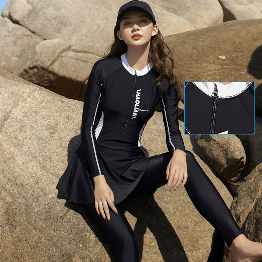 Women's Long Sleeve Skirted Rash Guard - Sidiou Group