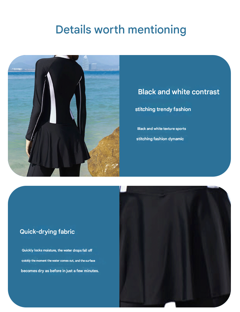 Women's Long Sleeve Skirted Rash Guard - Sidiou Group