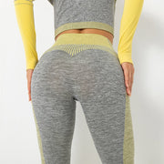 Women's Ombre Long Sleeve High Waisted Yoga Set - Sidiou Group