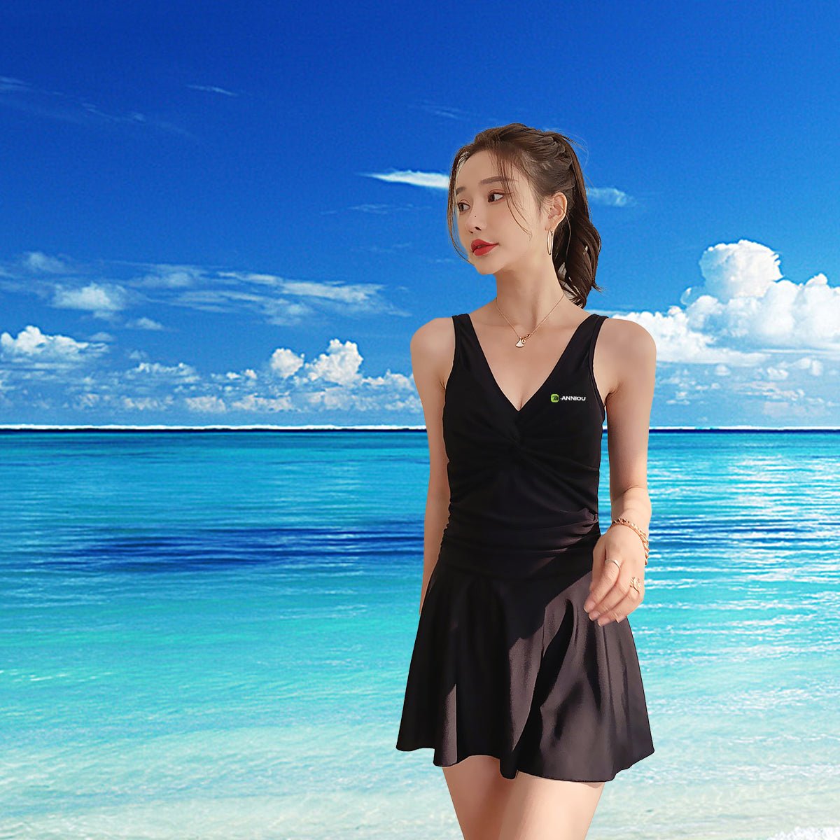 Women‘s One - piece Plus Size Swimming Dress - Sidiou Group