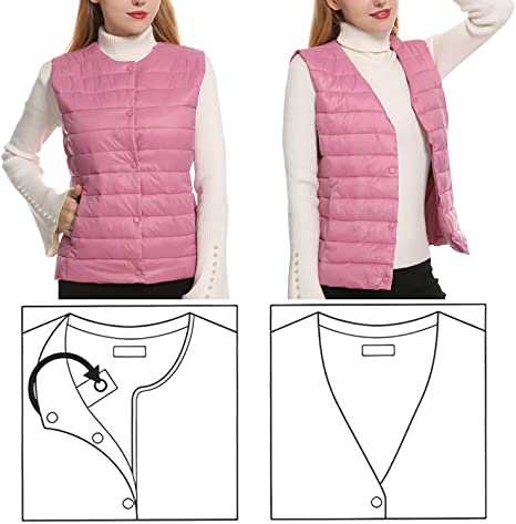 Women's Pink Button Heated Vest - Sidiou Group
