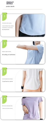 Women's Quick - drying Slim Fit Yoga T-shirts - Sidiou Group