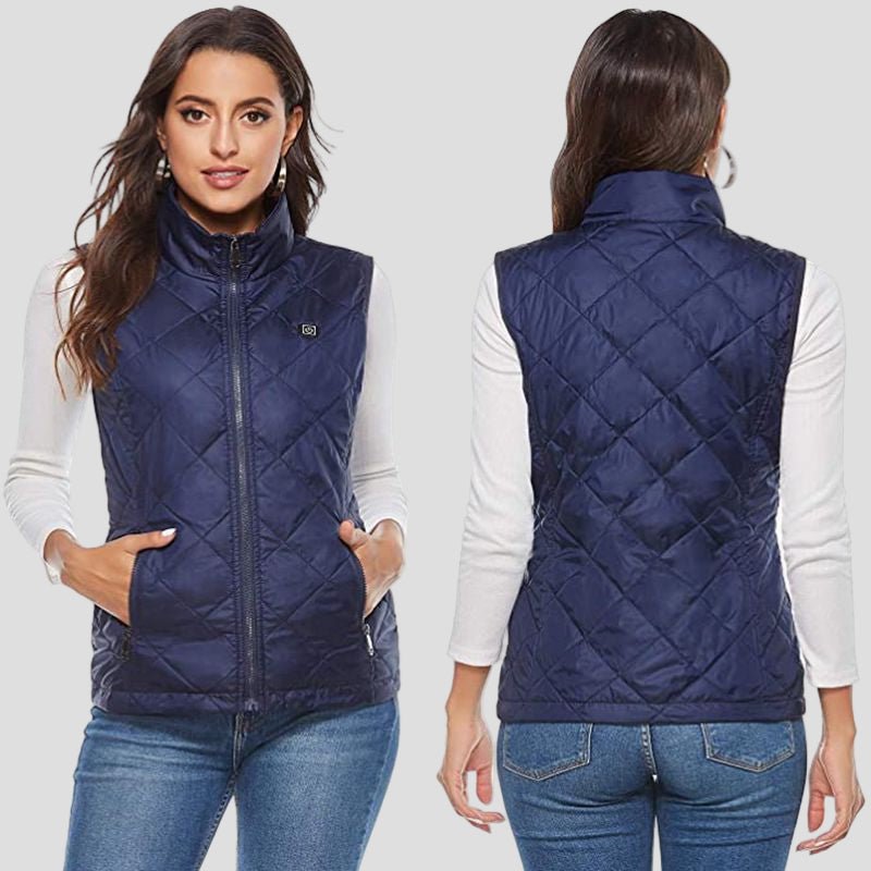 Women's Quilted Heated Vest front and back