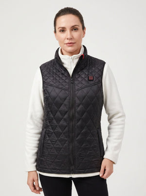 Women's black Diamond Quilted Heated Vest