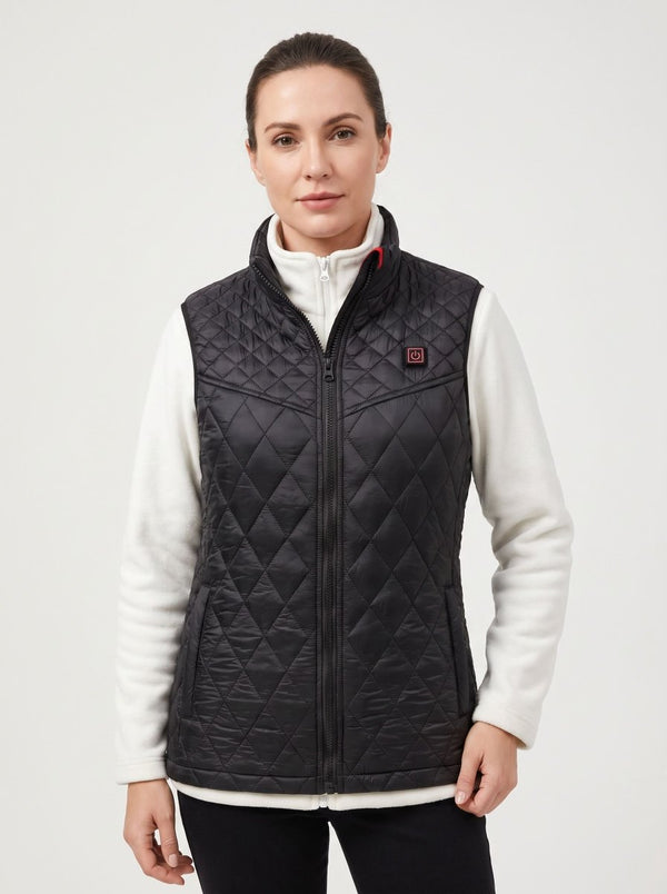 Women's black Diamond Quilted Heated Vest