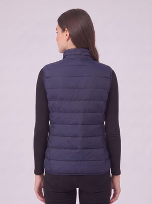 Women's Navy Heated Gilet from the back