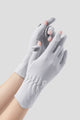 womens light gray sun protection gloves